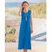 Appleseeds Women's Boardwalk Solid Sleeveless Maxi Knit Dress - Blue - 3X - Womens