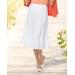 Appleseeds Women's Cotton Eyelet Tiered Skirt - White - PM - Petite