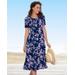 Appleseeds Women's Batik Vines Button-Front Dress - Blue - XL - Misses