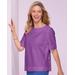 Appleseeds Women's Captiva Cotton Side-Button Top - Purple - 3X - Womens