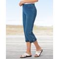 Appleseeds Women's Classic Knit Denim Capri - Denim - S - Misses