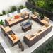 Latitude Run® 12-person Seating Group w/ Firepit Table Synthetic Wicker/All - Weather Wicker/Metal/Wicker/Rattan | Outdoor Furniture | Wayfair