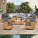 Bay Isle Home™ Fiqueroa 8 - Person Outdoor Seating Group w/ Cushions in Gray | Wayfair A30A7CA01C4A48259EB31E72200CEE13