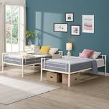 Ebern Designs Kelinda Metal Platform Bed Metal in White | 65 H x 41.5 W x 78 D in | Wayfair 9776E1F0606A45B1A09A9A1B88004277