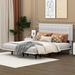 Winston Porter Reginna Queen Floating Upholstered Button Tufted Platform Bed w/ Motion Activated Night Lights Upholstered in White | Wayfair