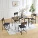 17 Stories Space-Saving 5-Piece Dining Set: Imitation Wood Table & Metal Frame, Soft-Padded Armless Chairs | Wayfair