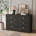 Winston Porter Rhileigh 6 - Drawer Dresser Wood in Black | 30.5 H x 46.7 W x 15.7 D in | Wayfair 21A41DAF8E304F4EBCB2E31266FB0D5B