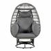 Dakota Fields Corderius Swivel Wicker Outdoor Lounge Chair Wicker/Rattan in Gray | 38.6 W x 31.5 D in | Wayfair FB9CE1C1B78040FFBE88AD2308CE110D