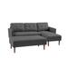 Brown/Gray Sectional - Latitude Run® Dessaure Upholstered Sofa, Solid Wood | 33.46 H x 80.71 W x 54.33 D in | Wayfair