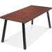 17 Stories 6-Person Indoor Outdoor Patio Rustic Acacia Wood Picnic Dining Table W/Metal Legs - Weathered Gray | Wayfair