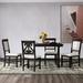 Ophelia & Co. 5 Piece Vintage Dining Set w/ Wooden Dining Table 4 Upholstered Chairs in Black | Wayfair 85885FD9067540EB933C23A021036EED