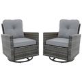 Wildon Home® Mykaila Wicker Rocking Chair Wicker/Rattan/Fabric in Gray | 32.7 H x 26 W x 30 D in | Wayfair 8F3D262C4C7C416FBD3EED6072A2E5F9