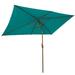 Ivy Bronx Lavasha 120" x 78" Rectangular Lighted Market Umbrella w/ Crank Lift Counter Weights Included in Green/Blue/Navy | Wayfair