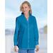 Blair Women's Foxcroft Non-iron Side-Button Long-Sleeve Tunic - Blue - 6 - Misses