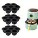 1 pc 7 moules à muffins antiadhésifs en silicone pour friteuse à air pulsé Moule à gâteau rond pour brownie Pudding petit gâteau Plaque de cuisson pour recettes