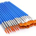 30pcs Small Brush, Acrylic Paint Brush Set, Flat/ Round Head Brush Craft Brush For Classroom Watercolor Canvas Face Painting