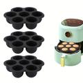 1pc Nonstick Silicone Air Fryer Muffin Pans - 7 Cavity Round Pudding Cupcake Recipe Tray Bakeware For Healthy And Delicious Baking
