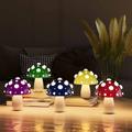 lampe champignon lampe rechargeable usb lampe de bureau avec double couleur pour salon, chevet, cadeau unique pour amoureux de la nature