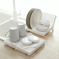 Assiette à vaisselle pliable étendoir organisateur égouttoir support de rangement en plastique organisateur de cuisine blanc