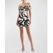 Pompidou Pleated Off-shoulder Mini Dress