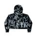 Tie-Dye CD8333 Women's Cropped Hooded Sweatshirt in Multi Black size XS | Ringspun Cotton 8333