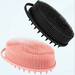 Silicone Bath Brush for Body Wash 2 in 1 Exfoliating and Massaging Hair Body Scrubber Skin-Friendly Scalp Massager Black and Pink 2pcs