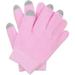 Touch Screen Moisturizing Gel Gloves - with Gel Lining Treatment for Dry Hands Dry Skin Hydrating Cracked Hand Healing cuticles Rough Skin Dead Skin Gloves - (Fuzzy Pink)