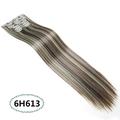 Vollglanz Haarverlängerung Clip In Echthaar Echthaar Clip Extension Doppelschuss 20 Zoll 140 Gramm Remy Balayage Clip In Haarverlängerung Braun Farbe 8 Ausbleichen zu Farbe 60 Platinblond 7 Stk