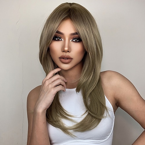 haircube perücken dunkelbraun kurze wasserwellenperücken mit pony pilzbraune haarfarbe für damen Image