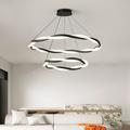 LED Pendant Light 1/2-Light 50/80 cm LED Pendant Light Metal Acrylic Ring Circle Design Hanging Light for Living Room 110-240V