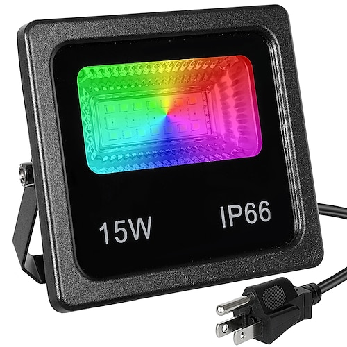 rgbw app led flutlicht 15w bluetooth outdoor smart flutlicht 2 stücke 1 stücke 110 v 220 v ip66 wasserdichte farbwechsel scheinwerfer app gruppensteuerung Image