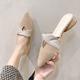 Women's Slippers Mules Slip-Ons Dress Shoes Valentine's Day Daily Bridal Shoes Bridesmaid Shoes Chunky Heel Pointed Toe Fashion Casual Minimalism Suede Loafer Black Red Beige