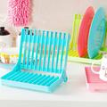 Foldable Dish Plate Drying Rack Organizer Drainer Plastic Storage Holder White Kitchen Organizer