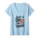 Damen Nur ein Mädchen, das Tiger liebt Love Heart Adorable Animal T-Shirt mit V-Ausschnitt