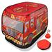 Playbees Musical Fire Truck Pop Up Play Tent with 3 Openings Carry Bag and Sound Button - Red Fire Engine Pretend Indoor and Outdoor Playhouse for Kids Fun Play Gift Prop - 43.5 x 28 x 26.5 Inch