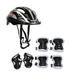 Anuirheih 7Piece Kids Bike Helmet Set for Ages 3-12 Knee Elbow Wrist Pads Set for Youth Boys Girls for Skateboard Roller Skating Cycling Scooter(Black)