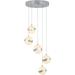 5 5- Light LED PENDENT Fixture (Plastic Crystal Glass with Chrome Finish)