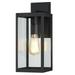 TRUE FINE 15 H Outdoor Black Modern Exterior Wall Lantern Sconce Light with Clear Glass Panels - 15 H