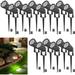 12W Low Voltage Landscape Lights Outdoor 12V Super Warm White(1200LM) LED Spotlights with Connectors and Spike Stand for Wall Tree Flag Spotlights Tree Garden IP65 Waterproof 16 Pack