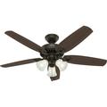 YU Fan Company Indoor 53326 52 Low Profile Ceiling Fan with Light Snow White Finish