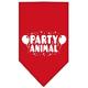 Party Animal Screen Print Bandana Red Small