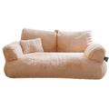 Winter Warm Cat Sofa Couch Pet Sofa for Cats and Small Dogs Sherpa Fleece Cat Sleeping Bed Ultra-Soft Snuggle Cat Sofa Luxury Mini Dog Couch Sofa Bed Khaki Medium