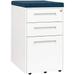 TJUNBOLIFE Laura Davidson STOCKPILE Seated 3-Drawer Mobile File Cabinet with Removable Magnetic Cushion Seat for Office Commercial-Grade Pre-Assembled One Size White with Light Grey Cus