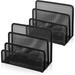 Desk Mail Organizer 2 Pack File Holder Letter Sorter with 3 Vertical Upright Metal Mesh Compartments Document Filing Folders Mail Paper Organizer for Home Office Desktop