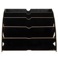 SHNWU File storage cabinet File Rack Durable Wooden Desktop Storage Box File Cabinet Office Supplies Organizer Storage File Rack Multi-layer A4 Data Folder-large Capacity File box(Black)