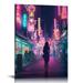 Nawypu Japan Art Poster Japanese Print Artwork on Canvas Roll - Tokyo Anime Wall Art Picture Gift - Preppy Night City Wall Decor Poster for Room Aesthetic Bedroom Kitchen Living