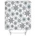 EUBUY Christmas Snowflake Fabric Shower Curtain Waterproof Polyester Curtain with Hooks Bathroom White 70.86 x70.86