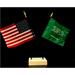 Made in USA. 1 American and 1 Saudi Arabia Miniature Country Rayon 4 x6 Office Desk Flag. Little Hand Waving Table Flag Includes Crossed White Flag Stand With 2 Small 4 x6 Mini Stick Flags
