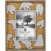 HiEnd Accents Metal Bear Cutout Rustic Wooden 4x6 Picture Frame 7.5 x 9.5 x 0.6 Silver & Brown