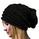 Women's Solid Color Winter Ear Protection Warm Knit Hat, Cozy Coldproof Fashion Outdoor Baggy Beanie Hat